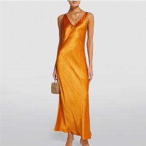 Vince Satin V neck Maxi Dress - L